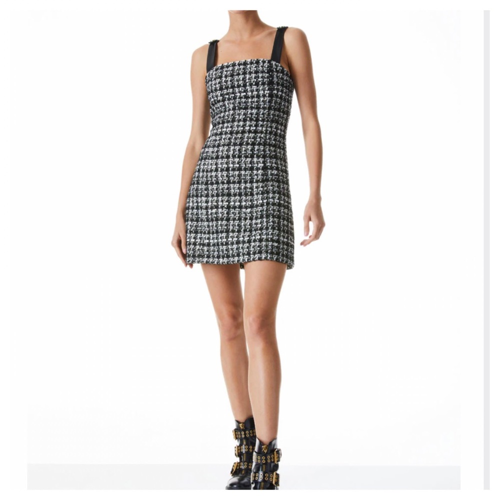 Alice + Olivia Black and White Houndstooth Dress